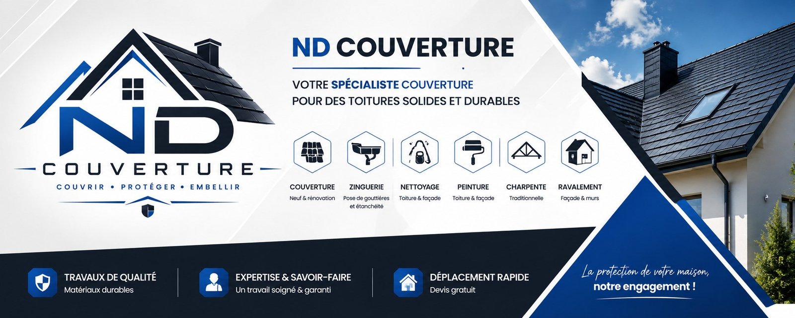 ND Couverture — votre spécialiste couverture pour des toitures solides et durables